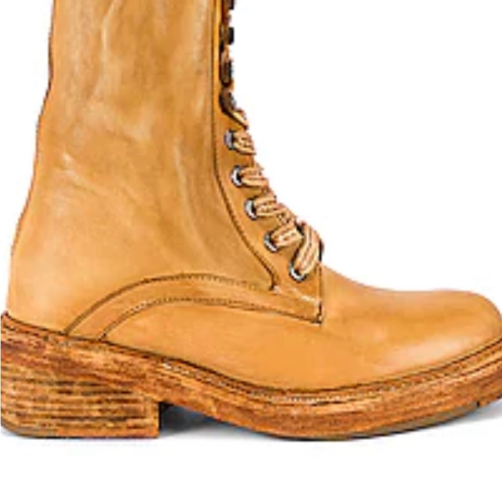 Free People Lace Up Boot, Size 40, Light Honey